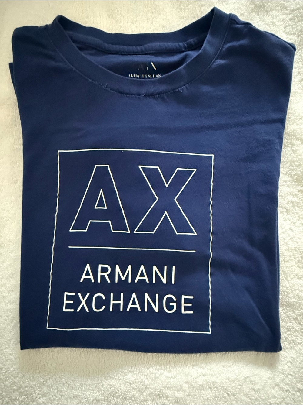 Armani Exchange Navy Graphic AX Logo Tee